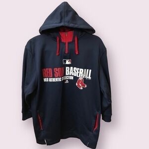 MAJESTIC Boston Red Sox MLB Authentic Collection Hooded Sweatshirt Size Small